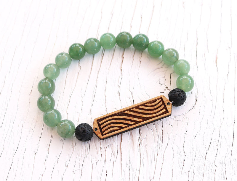 Custom Engraved Bamboo Diffuser Bracelet