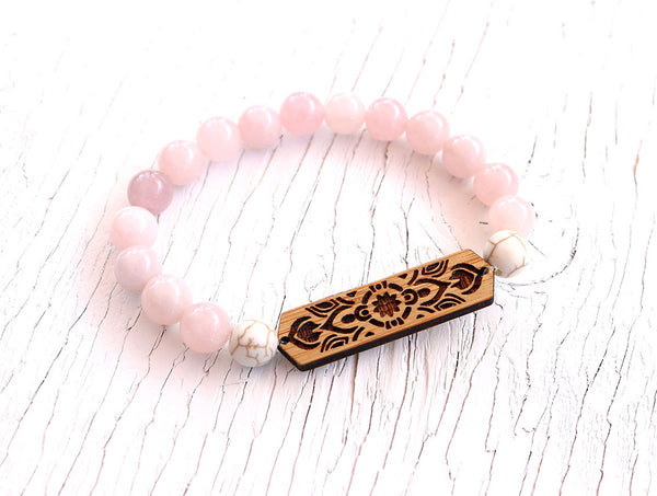 Love Rose Quartz Bamboo Diffuser Bracelet – Lucky Tree Studio