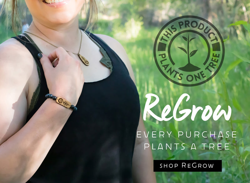 ReGrow Colorado California laser cut bamboo jewelry every purchase plants a tree