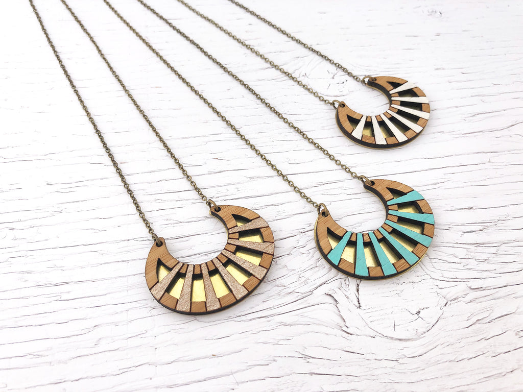 Painted Crescent Fusion Necklace