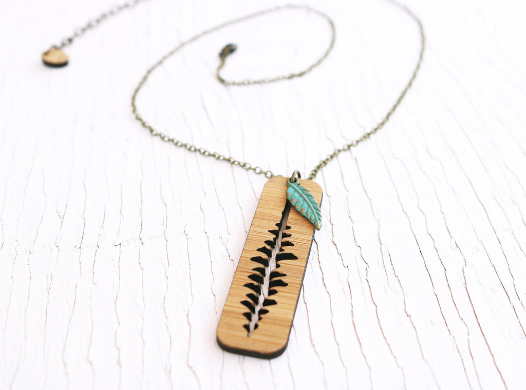 Upside Down Pine Tree Necklace
