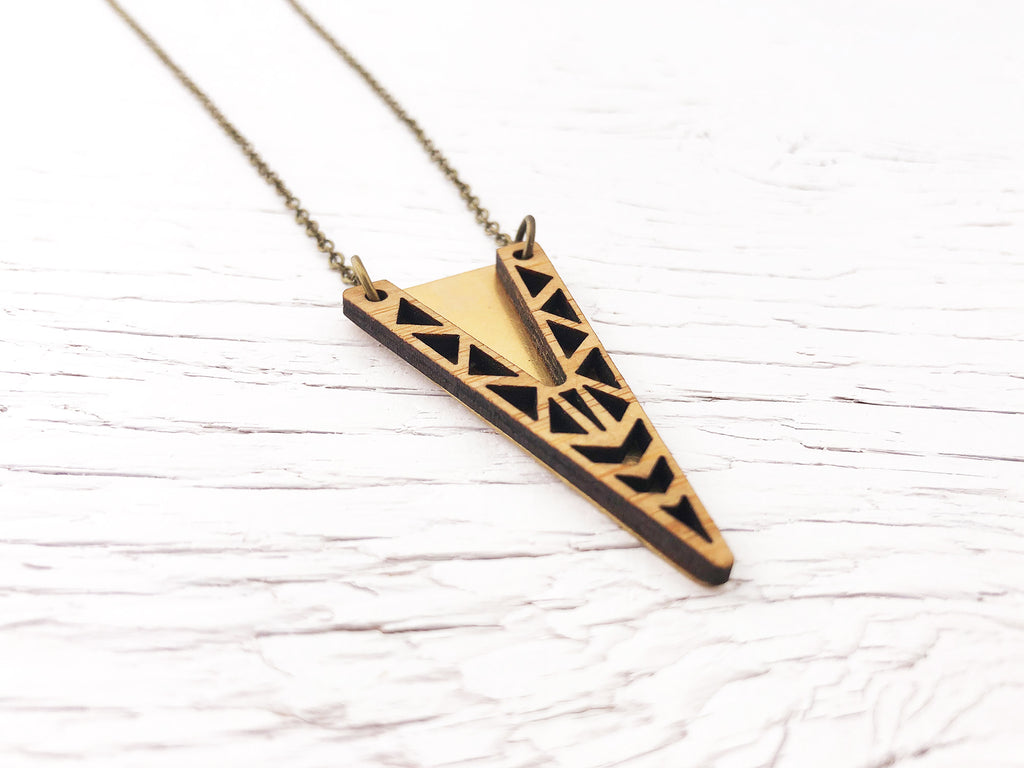 Long Fusion Triangle Necklace