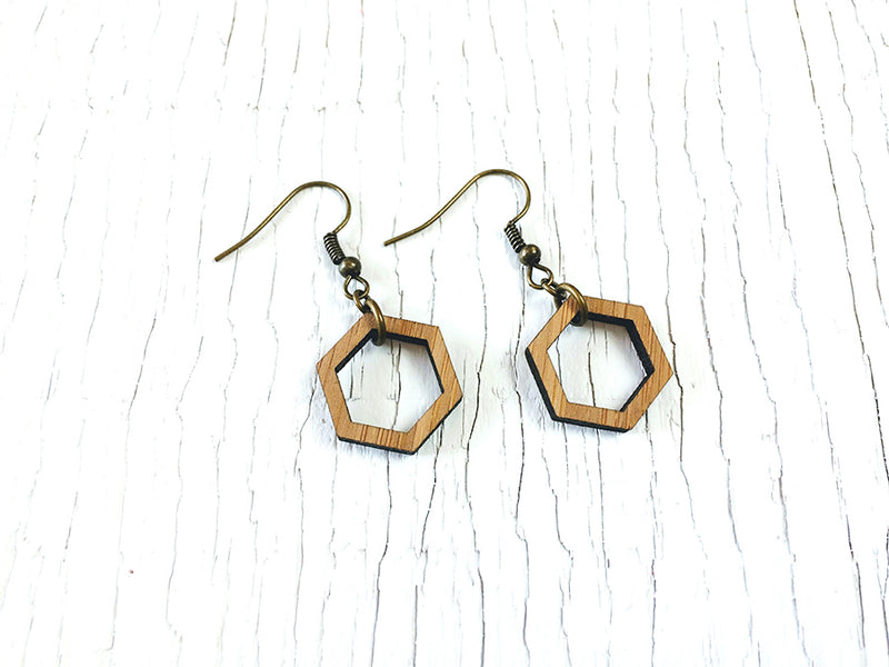 Hexagon Dangle Earrings