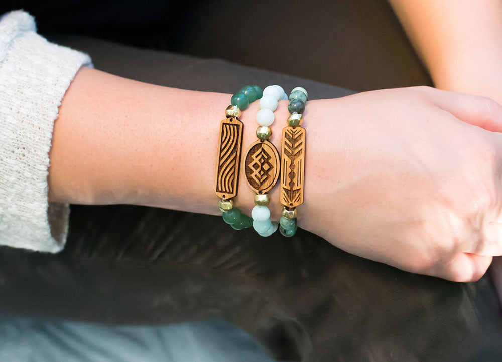 Arrow African Turquoise Bamboo Diffuser Bracelet