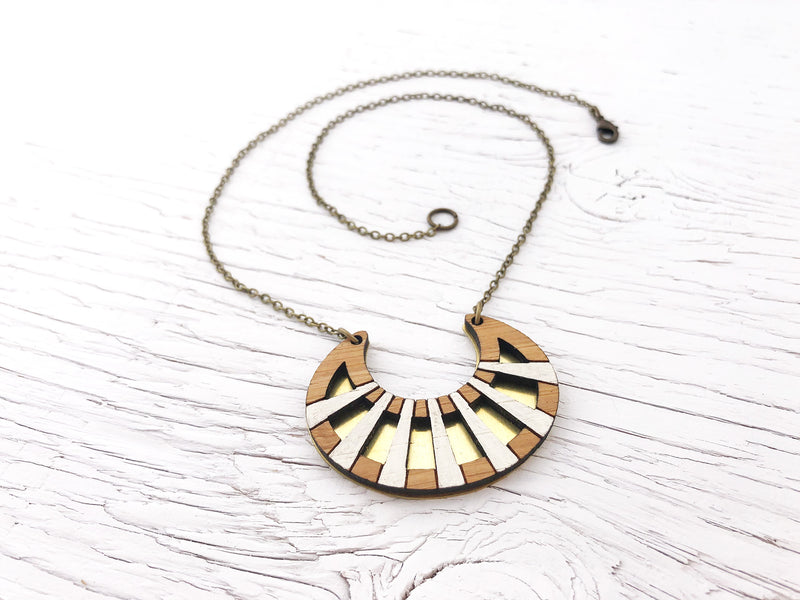 Painted Crescent Fusion Necklace
